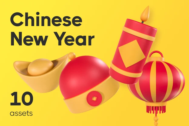 10 Chinese New Year 3d pack of graphics and illustrations