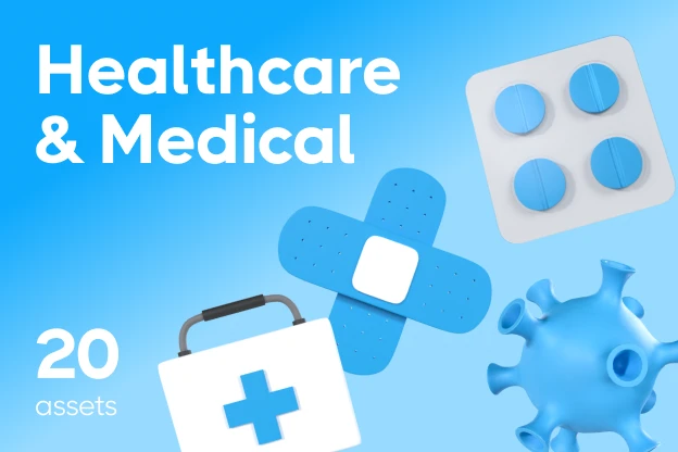 20 Healthcare & Medical 3d pack of graphics and illustrations