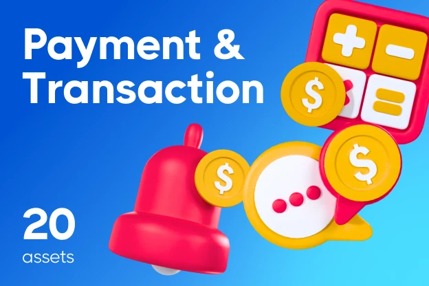 20 Payment & Transaction 3d pack of graphics and illustrations