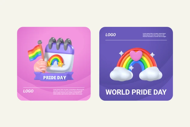 20 World Pride day 3d pack of graphics and illustrations