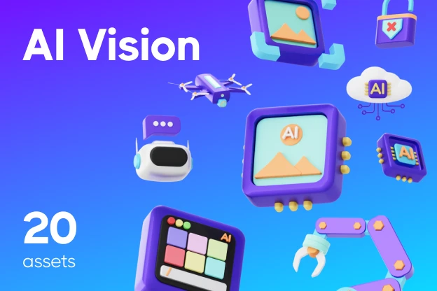 20 Visão Ai 3d pack of graphics and illustrations