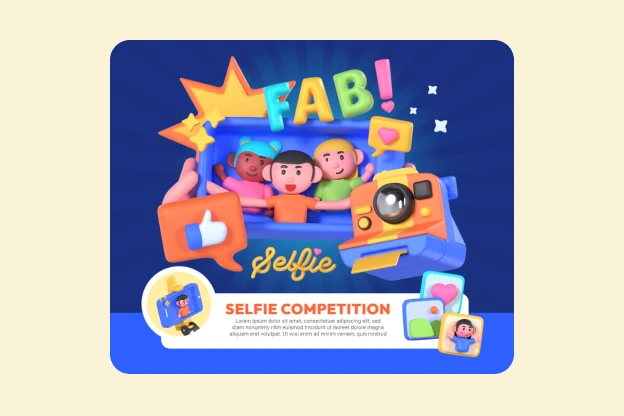 20 Selfie Activities 3d pack of graphics and illustrations