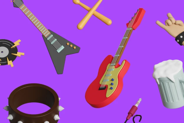 12 Rock n Roll 3d pack of graphics and illustrations