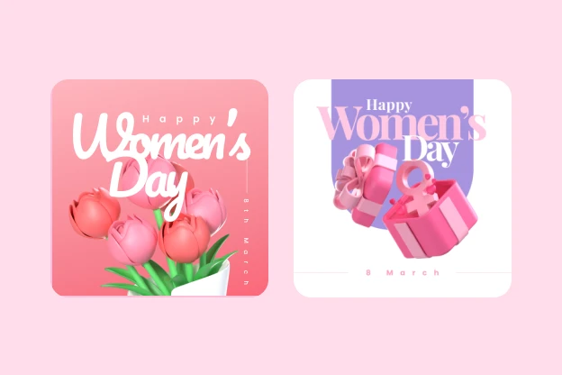 25 Women's Day 3d pack of graphics and illustrations