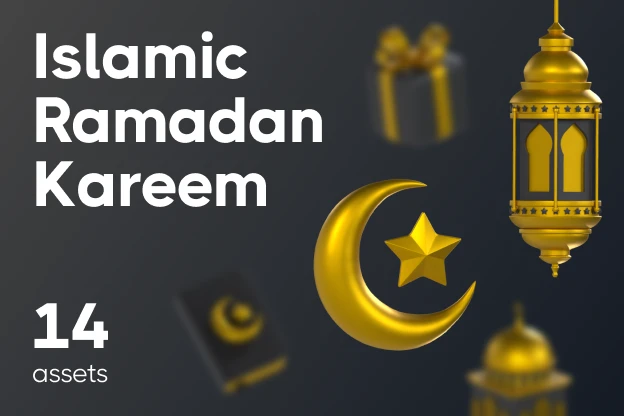 14 Islamic Ramadan Kareem 3d pack of graphics and illustrations