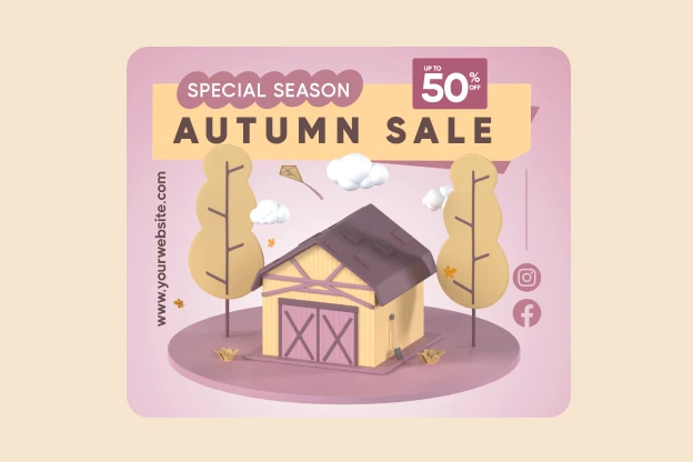 36 Autumn 3d pack of graphics and illustrations