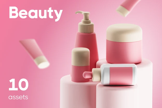 10 Beauty 3d pack of graphics and illustrations