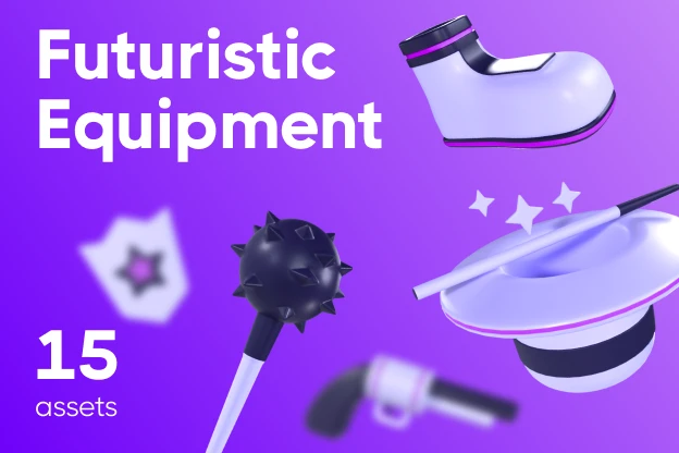 15 Futuristic Equipment 3d pack of graphics and illustrations