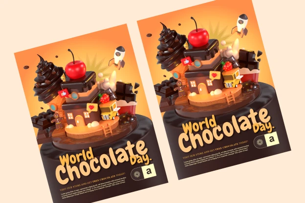 20 World Chocolate Day 3d pack of graphics and illustrations