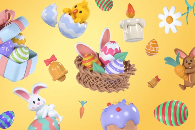18 Easter Day  3d pack of graphics and illustrations