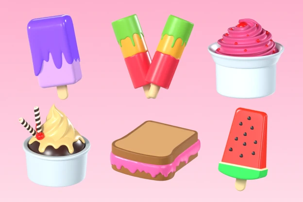 15 Ice Cream 3d pack of graphics and illustrations
