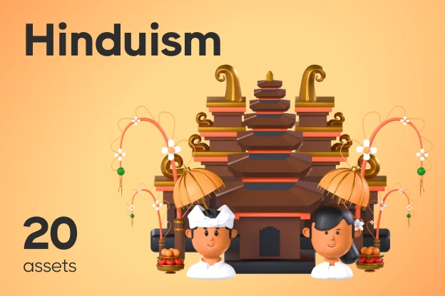 19 Hinduism 3d pack of graphics and illustrations