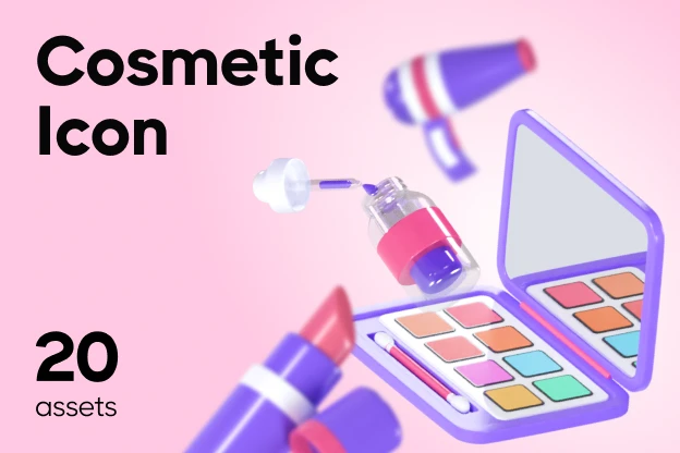 20 Cosmetic Icon 3d pack of graphics and illustrations