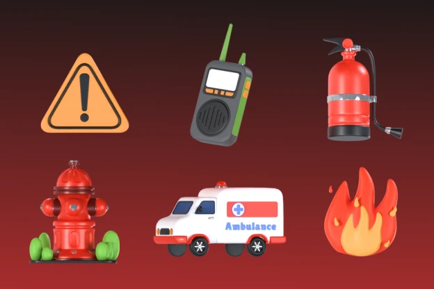 30 Emergency Service 3d pack of graphics and illustrations