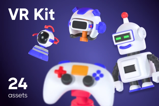 24 VR Kit 3d pack of graphics and illustrations