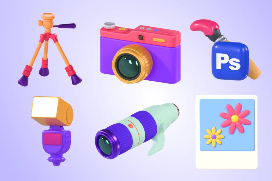 20 Photography Day 3d pack of graphics and illustrations