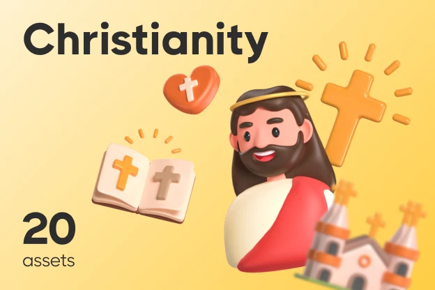 20 Christianity 3d pack of graphics and illustrations
