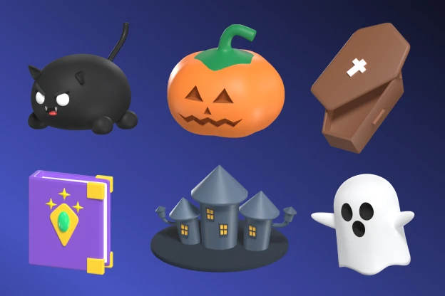 25 Halloween Icon 3d pack of graphics and illustrations