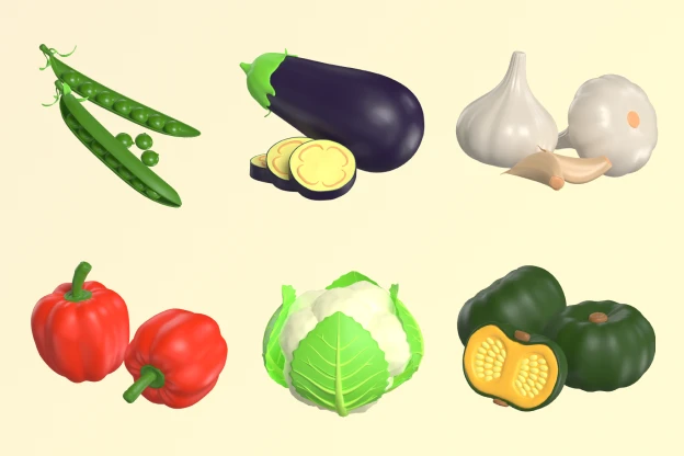 20 Vegetables Icon 3d pack of graphics and illustrations