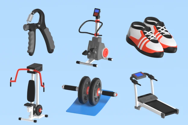 30 Gym Equipment 3d pack of graphics and illustrations