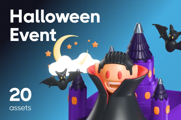 20 Halloween Event 3d pack of graphics and illustrations