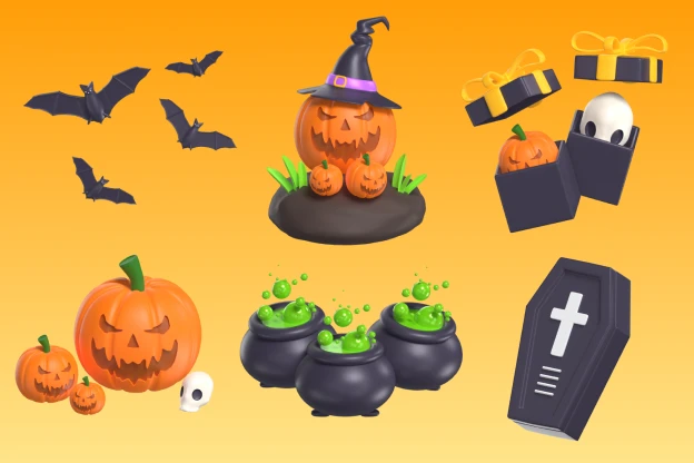 20 Halloween Festival 3d pack of graphics and illustrations