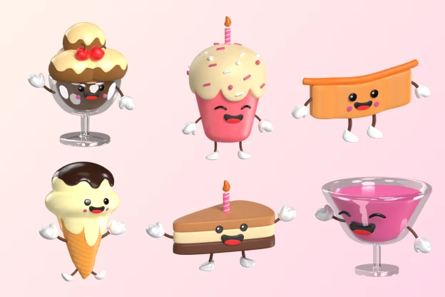 10 Cute Birthday Element 3d pack of graphics and illustrations