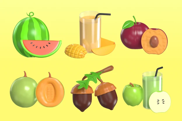 40 Fruits Icons 3d pack of graphics and illustrations