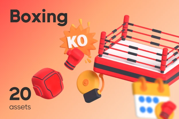 20 Boxing 3d pack of graphics and illustrations