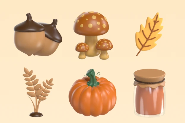 15 Autumn  Icons 3d pack of graphics and illustrations