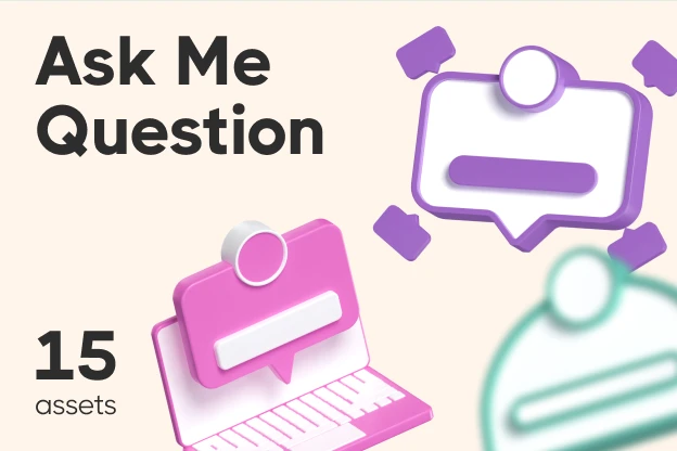 15 Ask Me Question 3d pack of graphics and illustrations