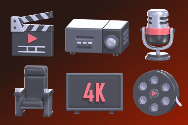 20 Cinema  3d pack of graphics and illustrations
