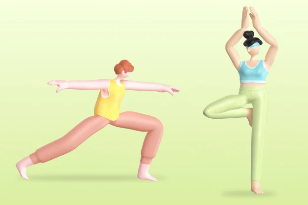 2 Yoga Characters 3d pack of graphics and illustrations