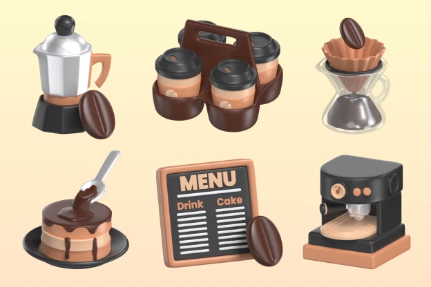 20 Coffee Shop Icons 3d pack of graphics and illustrations