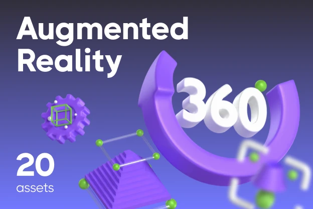 20 Augmented Reality 3d pack of graphics and illustrations