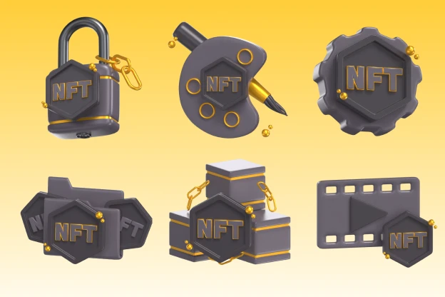 30 NFT Icon 3d pack of graphics and illustrations