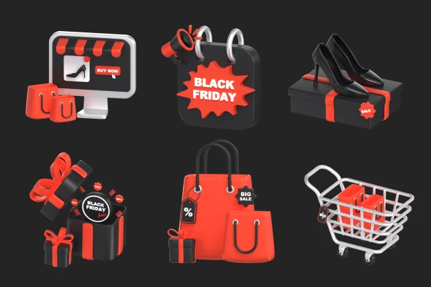 15 Black Friday Icon 3d pack of graphics and illustrations