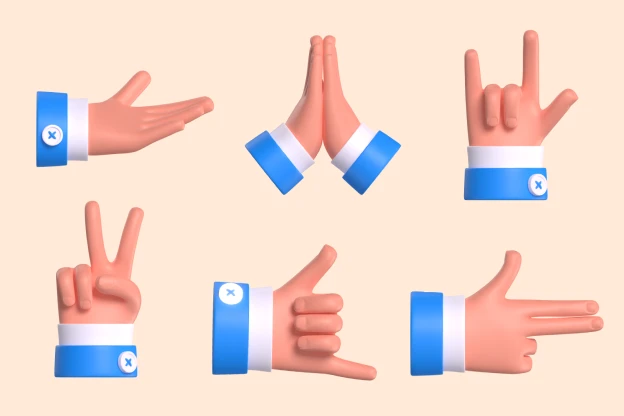 30 Hand Sign 3d pack of graphics and illustrations