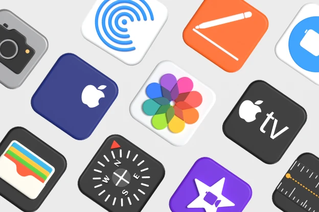 42 iOS MacOS App Icons 3d pack of graphics and illustrations