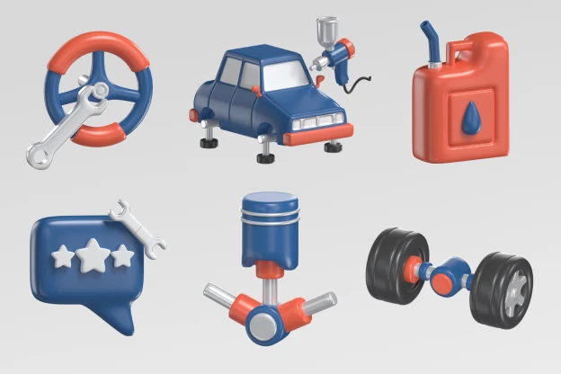 20 Car Service 3d pack of graphics and illustrations