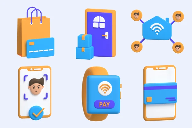15 Contactless E-commerce 3d pack of graphics and illustrations