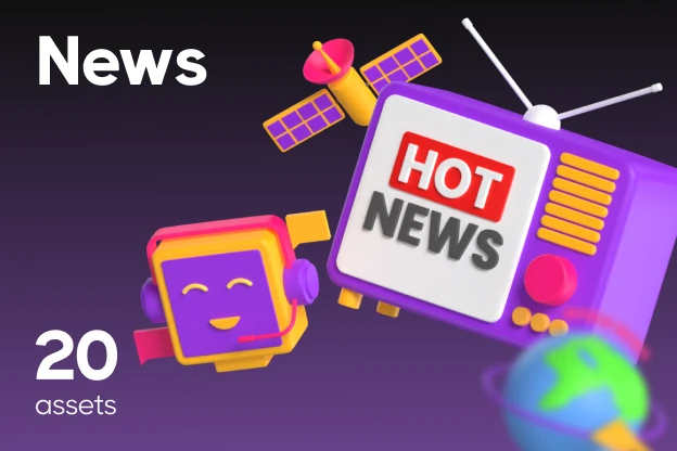 20 News 3d pack of graphics and illustrations