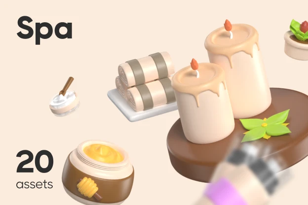 20 Spa 3d pack of graphics and illustrations