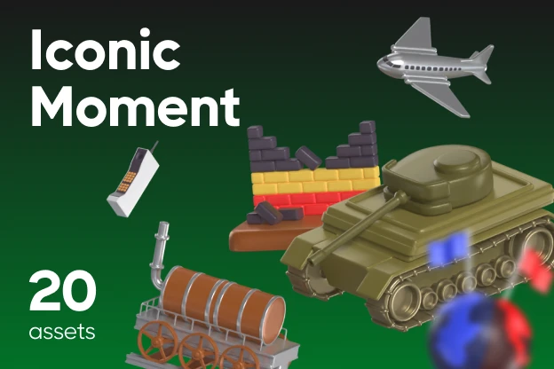 20 Iconic Moment 3d pack of graphics and illustrations
