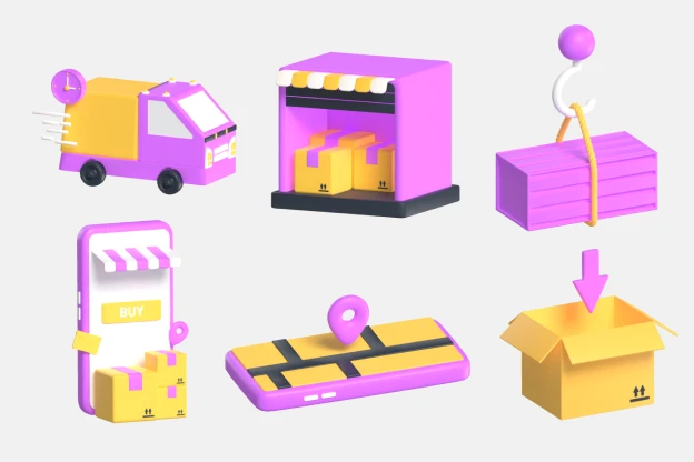 25 Delivery Icons 3d pack of graphics and illustrations