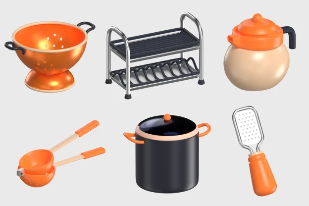 40 Kitchen Tools 3d pack of graphics and illustrations