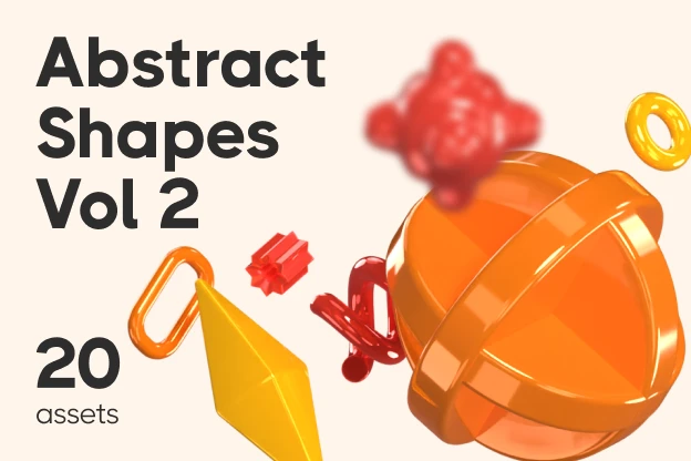 20 Abstract Shapes Vol 2 3d pack of graphics and illustrations