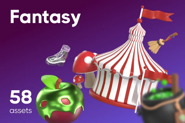 58 Fantasy 3d pack of graphics and illustrations