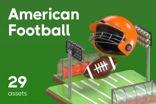 29 American Football 3d pack of graphics and illustrations
