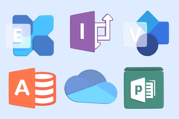 16 Microsoft Office Icons 3d pack of graphics and illustrations